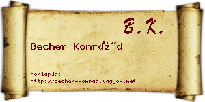 Becher Konrád névjegykártya